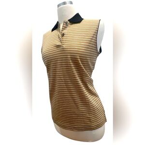 Astr Brown and Tan Striped Tank Top